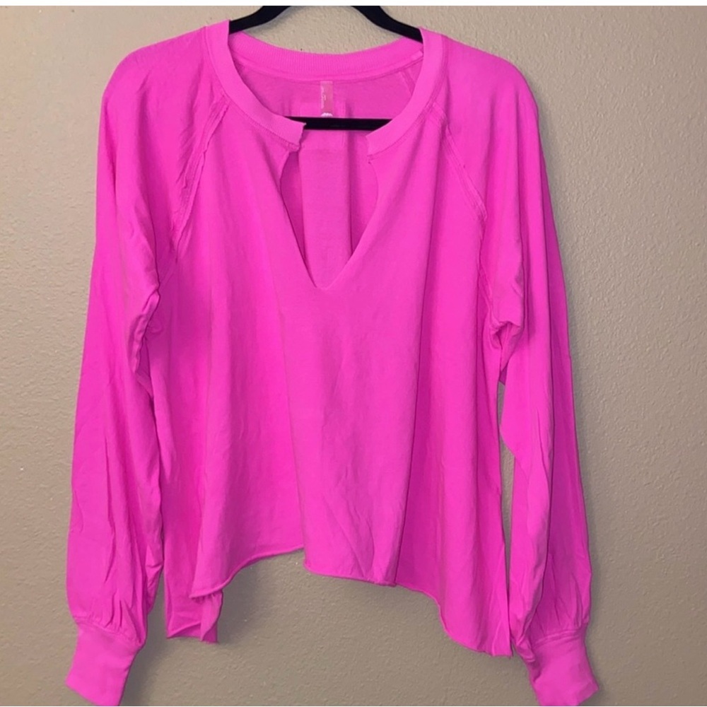 NEW! FREE PEOPLE MOVEMENT Reflect Layer PINK Long Sleeve Tee Relaxed Fit XS S M - Picture 3 of 5